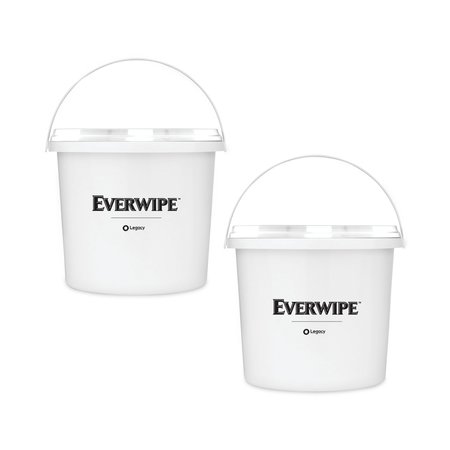 EVERWIPE High Volume Wet Wipe Centerpull Resealable Bucket , 12 x 12 x 12, White, 2PK 192811